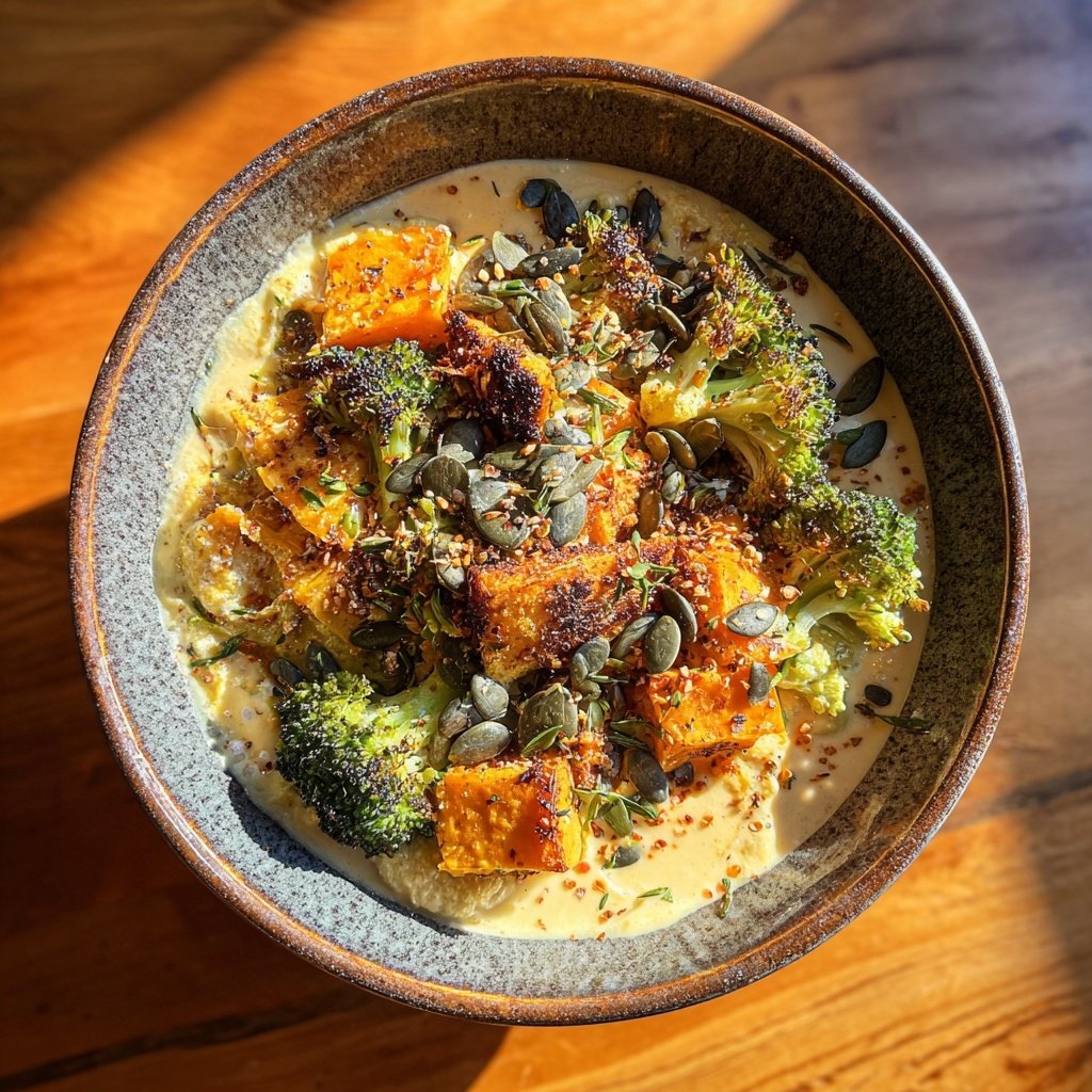 Brokkoli Süßkartoffel Bowl