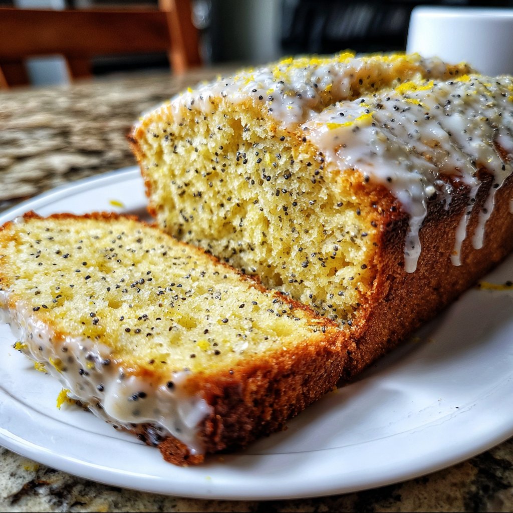 Zitronenkuchen mit Mohn