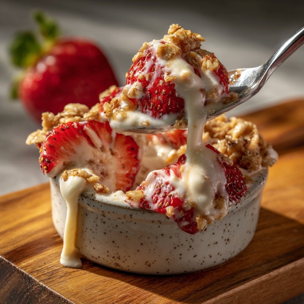 Erdbeer Quark Creme Mit Hafer Crunch