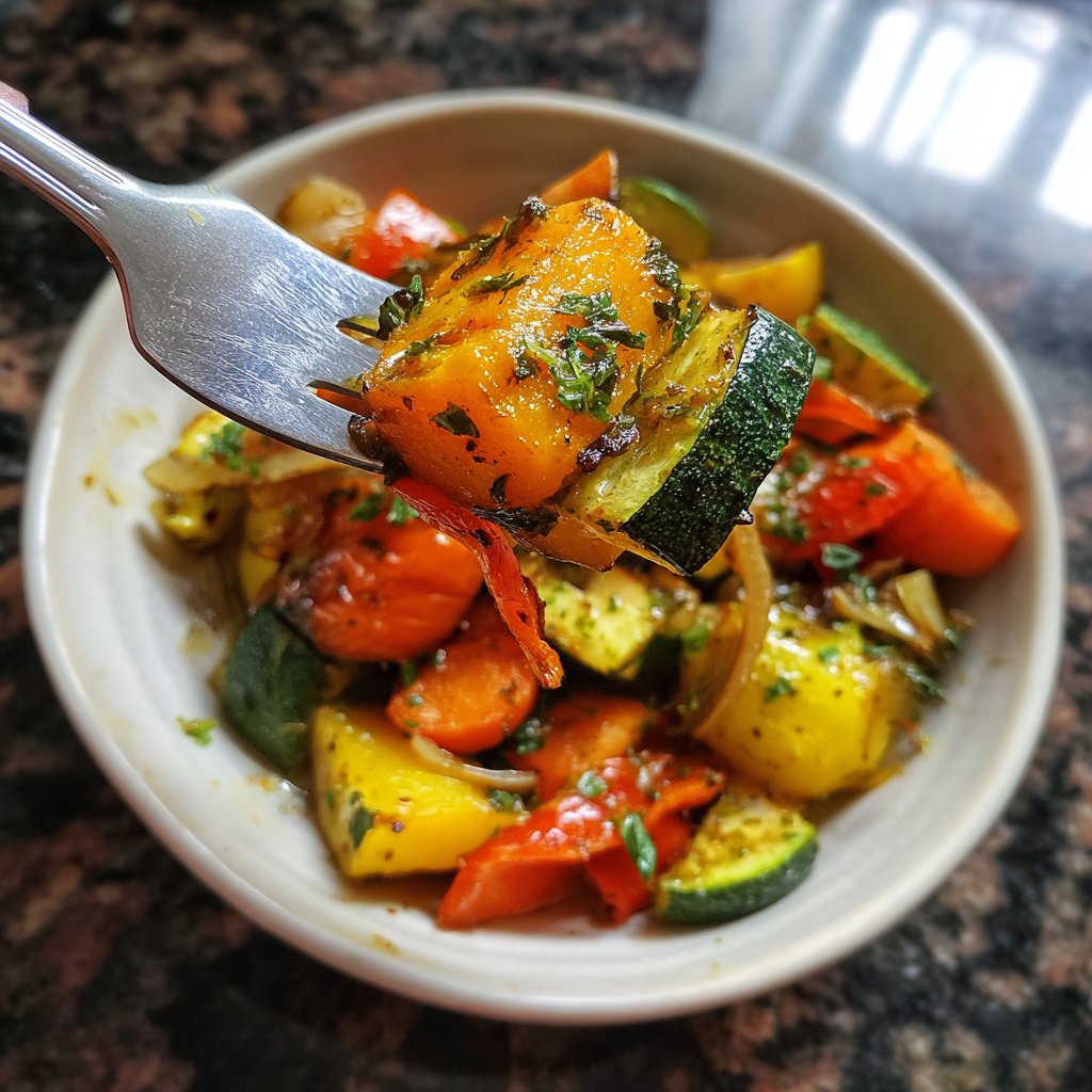 Abendessen mit gebratenem Gemüse