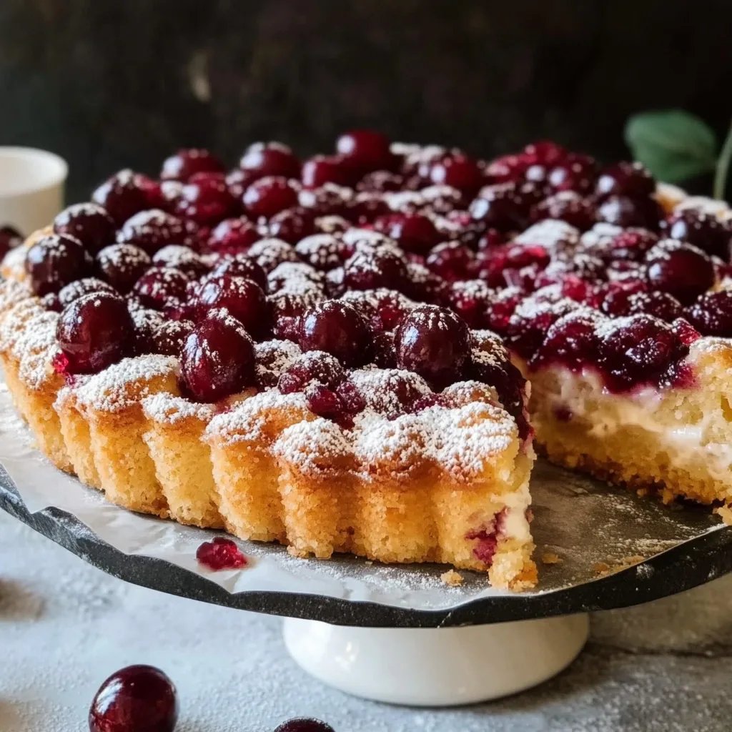 Blitz Kirschkuchen mit Vanillepudding