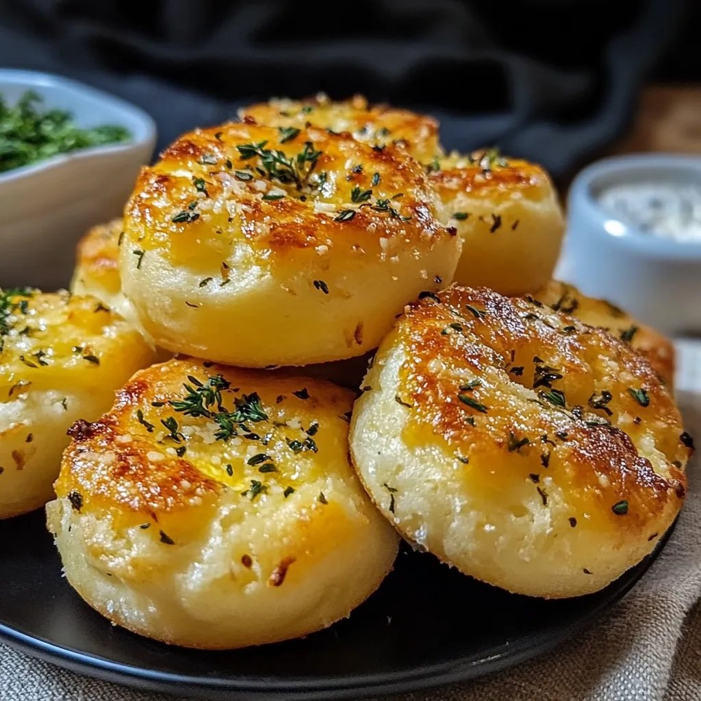 Goldene Kruste Knoblauch Rosmarin Focaccia Muffins