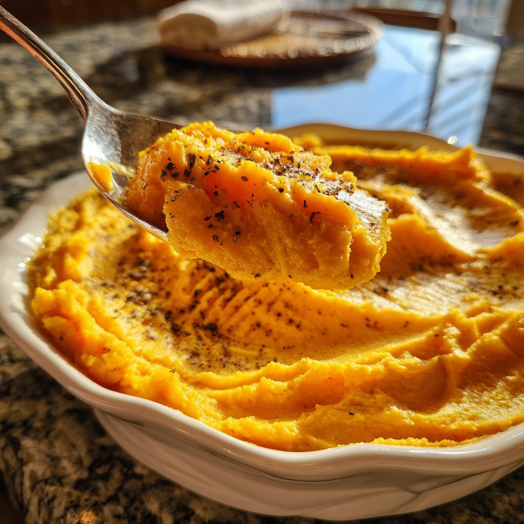 Süßkartoffelpüree mit Butter